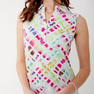 Dolcezza Golf Sleeveless Abstract Casual Top Size XL Style 35431 Wearable Art